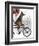 German Shepherd on Bicycle-Fab Funky-Framed Art Print