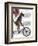 German Shepherd on Bicycle-Fab Funky-Framed Art Print