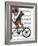 German Shepherd on Bicycle-Fab Funky-Framed Art Print