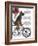 German Shepherd on Bicycle-Fab Funky-Framed Art Print