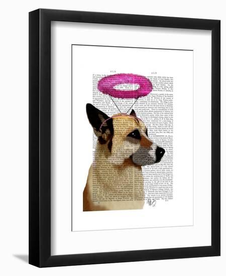 German Shepherd with Pink Halo-Fab Funky-Framed Art Print