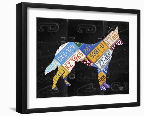 German Shepherd-Design Turnpike-Framed Giclee Print