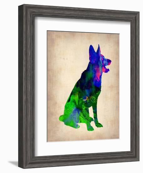 German Sheppard Watercolor-NaxArt-Framed Art Print