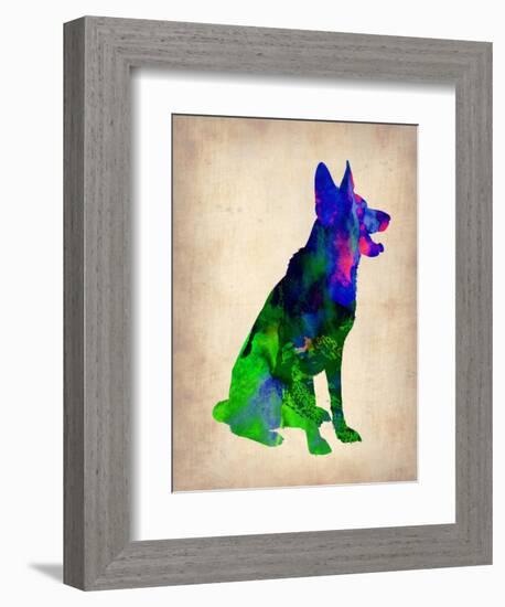 German Sheppard Watercolor-NaxArt-Framed Art Print