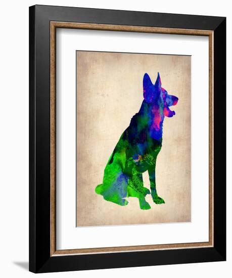 German Sheppard Watercolor-NaxArt-Framed Art Print