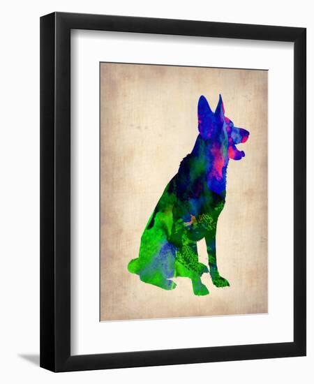 German Sheppard Watercolor-NaxArt-Framed Art Print