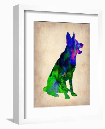 German Sheppard Watercolor-NaxArt-Framed Art Print