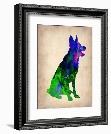 German Sheppard Watercolor-NaxArt-Framed Art Print