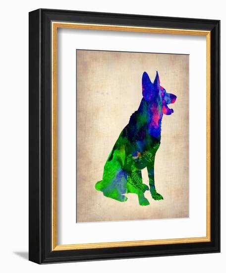 German Sheppard Watercolor-NaxArt-Framed Art Print