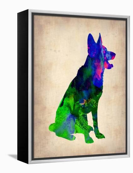 German Sheppard Watercolor-NaxArt-Framed Stretched Canvas