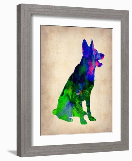 German Sheppard Watercolor-NaxArt-Framed Art Print