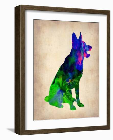 German Sheppard Watercolor-NaxArt-Framed Art Print