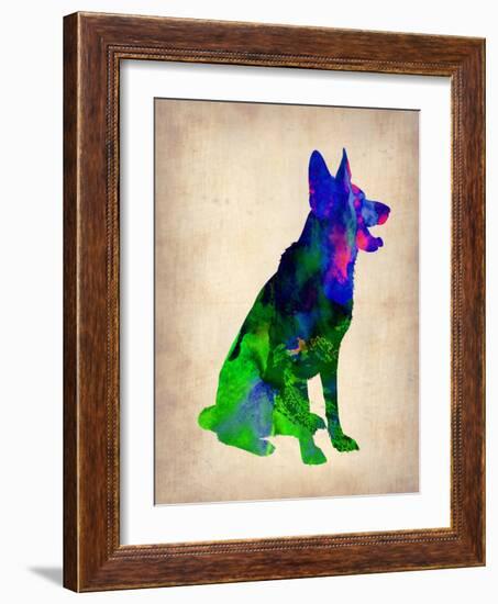 German Sheppard Watercolor-NaxArt-Framed Art Print