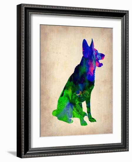 German Sheppard Watercolor-NaxArt-Framed Art Print