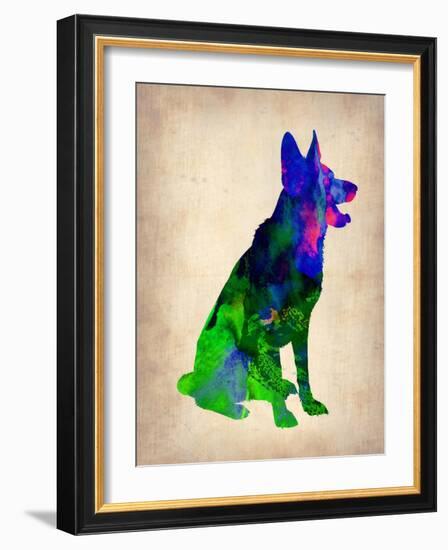 German Sheppard Watercolor-NaxArt-Framed Art Print