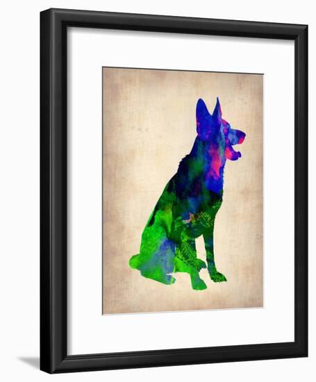 German Sheppard Watercolor-NaxArt-Framed Art Print