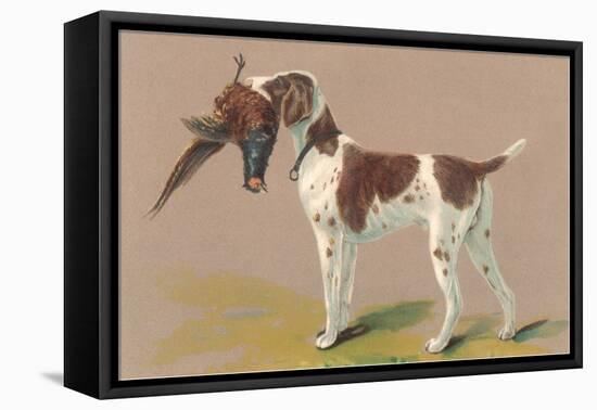 German Short-Haired Pointer with Pheasant-null-Framed Stretched Canvas