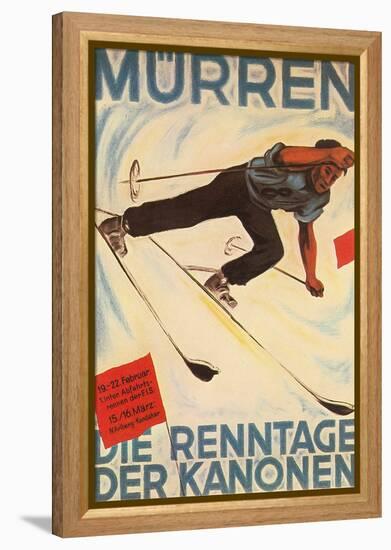 German Ski Poster-null-Framed Stretched Canvas