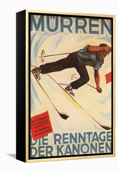 German Ski Poster-null-Framed Stretched Canvas