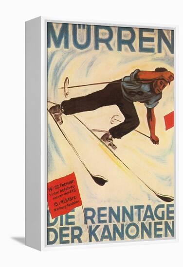 German Ski Poster-null-Framed Stretched Canvas