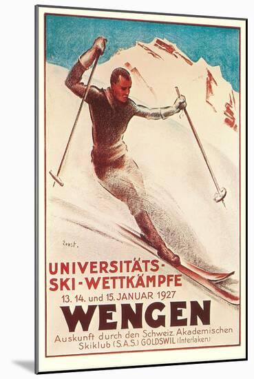 German Ski Poster-null-Mounted Art Print