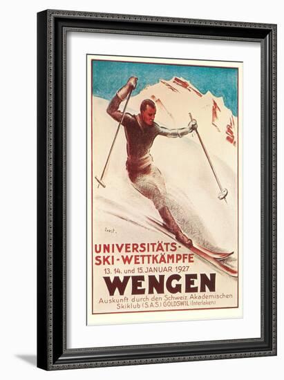 German Ski Poster-null-Framed Art Print