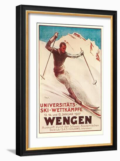 German Ski Poster-null-Framed Premium Giclee Print