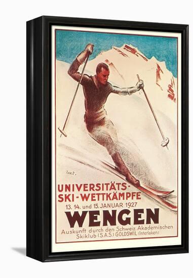 German Ski Poster-null-Framed Stretched Canvas