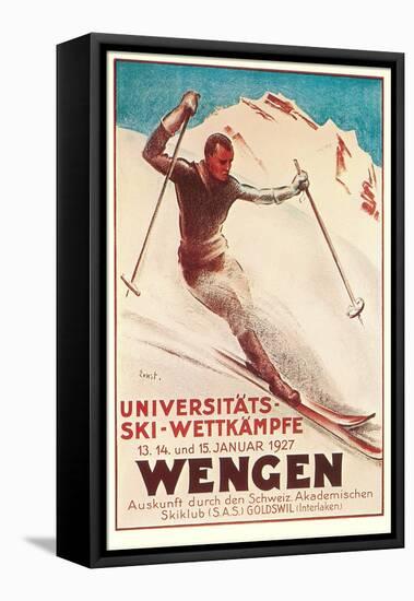 German Ski Poster-null-Framed Stretched Canvas