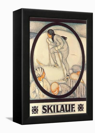 German Skiing Poster-null-Framed Stretched Canvas