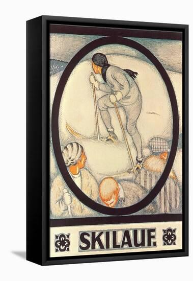 German Skiing Poster-null-Framed Stretched Canvas