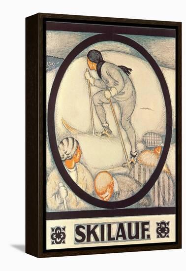 German Skiing Poster-null-Framed Stretched Canvas