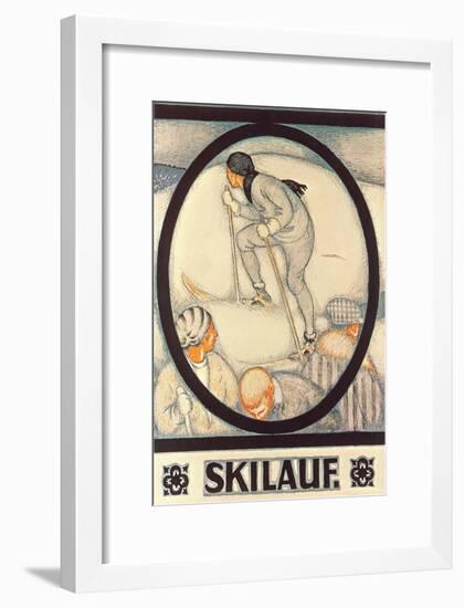 German Skiing Poster-null-Framed Art Print