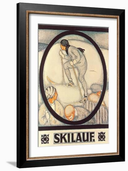 German Skiing Poster-null-Framed Art Print