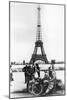 German Soldiers in Front of the Eiffel Tower, Paris, 1940-null-Mounted Photographic Print