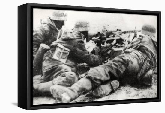 German Soldiers with MG42 General Purpose Machine Gun on a Tripod Mount-null-Framed Premier Image Canvas