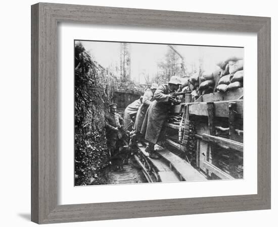 German Trenches During World War I on the Western Front-Robert Hunt-Framed Photographic Print