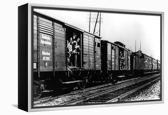 German Troops Arriving by Train, Paris, August 1940-null-Framed Premier Image Canvas