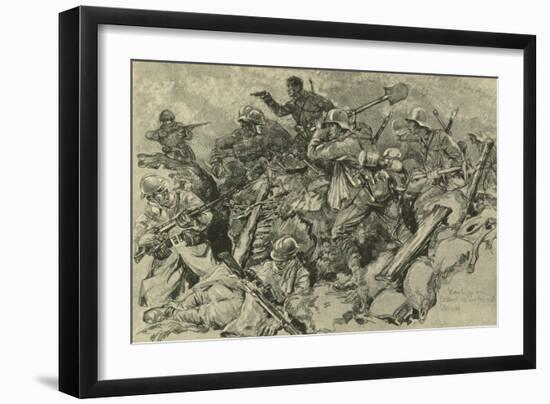 German Troops Attacking French Front Line-null-Framed Giclee Print