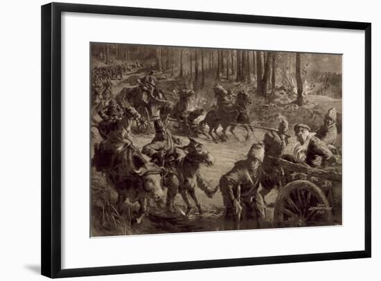 German Troops with Spoils of War and Prisoners and Captured Cattle-Felix Schwormstadt-Framed Giclee Print