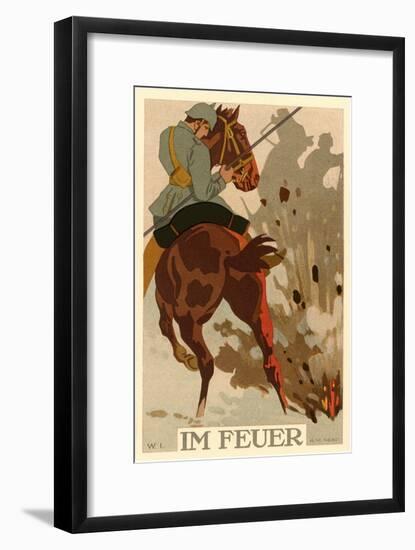 German War Poster, Im Feuer-null-Framed Art Print