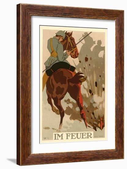 German War Poster, Im Feuer-null-Framed Art Print