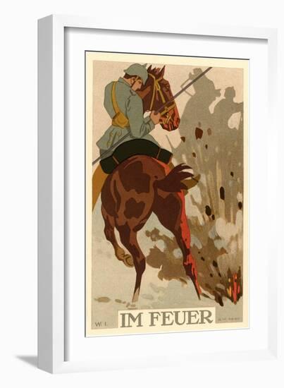 German War Poster, Im Feuer-null-Framed Art Print