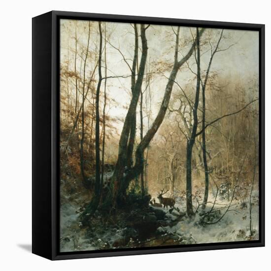 German winter, 1869-Bruno Andreas Liljefors-Framed Premier Image Canvas