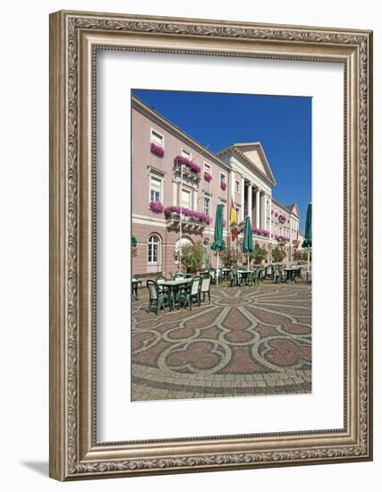 Germany, Baden-WŸrttemberg, Karlsruhe, Market Square, City Hall, Stone Mosaic, Restaurant-Chris Seba-Framed Photographic Print