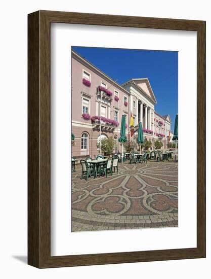 Germany, Baden-WŸrttemberg, Karlsruhe, Market Square, City Hall, Stone Mosaic, Restaurant-Chris Seba-Framed Photographic Print