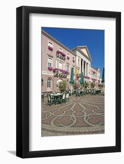 Germany, Baden-WŸrttemberg, Karlsruhe, Market Square, City Hall, Stone Mosaic, Restaurant-Chris Seba-Framed Photographic Print