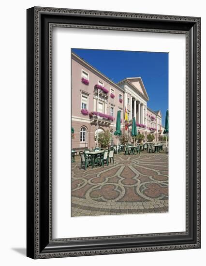 Germany, Baden-WŸrttemberg, Karlsruhe, Market Square, City Hall, Stone Mosaic, Restaurant-Chris Seba-Framed Photographic Print