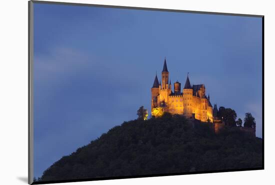 Germany, Baden-Wurttemberg, Castle Hohenzollern, Lighting, Evening-Herbert Kehrer-Mounted Photographic Print