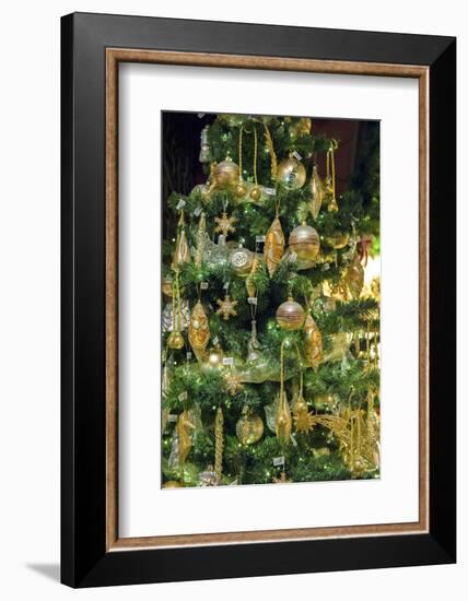 Germany, Baden-Wurttemberg, Christmas store, Christmas tree ornaments.-Jim Engelbrecht-Framed Photographic Print